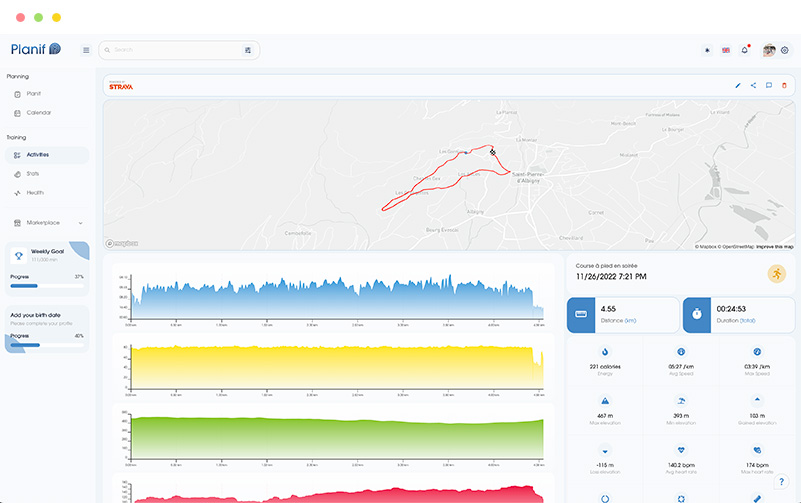 Planif Dashboard Hone